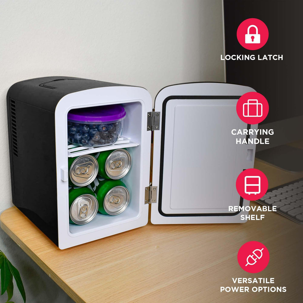 Frigidaire Retro Mini Compact Beverage Cooler, Great for Keeping Office Lunch Cool! (Built-in Bluetooth Speaker)