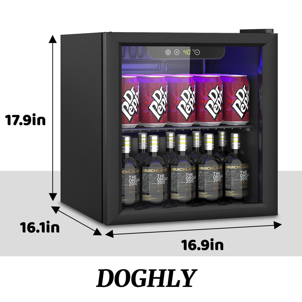 DOGHLY 0.95 Cu.Ft Mini Fridge Mirror Door for Beverages & Skincare, 24 Cans
