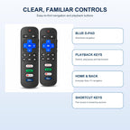 2-Pack Replacement Remote for Roku TV, Compatible with TCL, Onn, Hisense, Sharp, Philips, RCA, Insignia and Other Roku TVs, No Setup Required