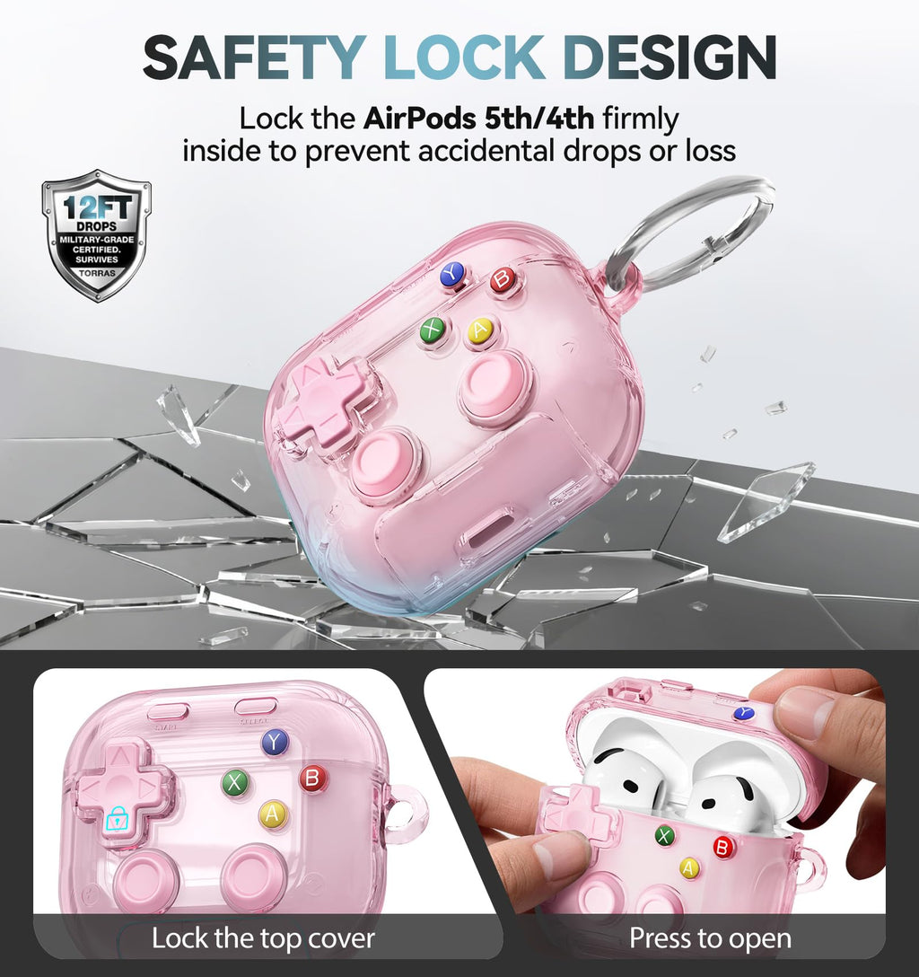 for AirPods Pro 3 Case Cover 2025 with Safety Lock-Clear White