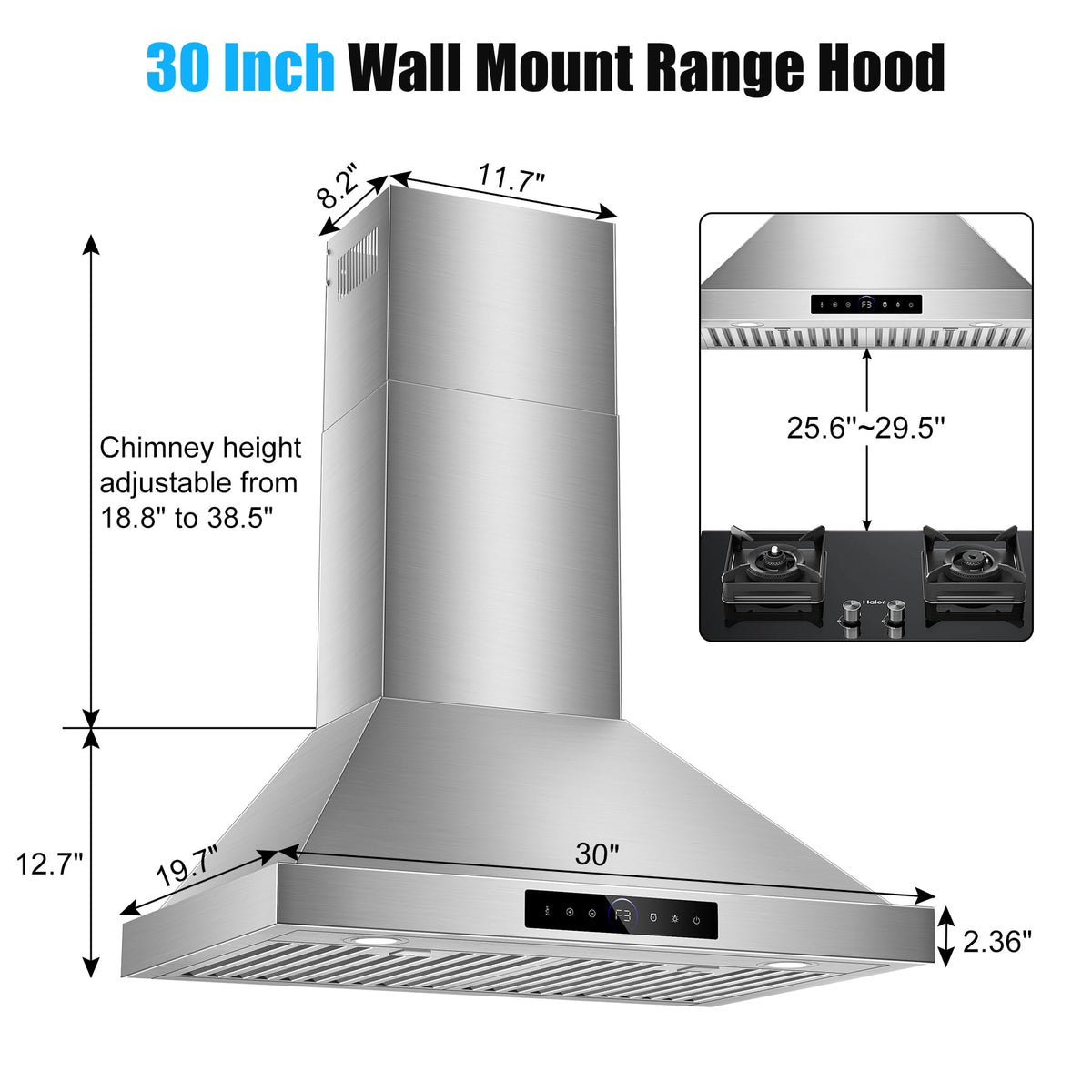42 inch Range Hood Under Cabinet 1200 CFM Stainless Steel Stove Vent Hoods