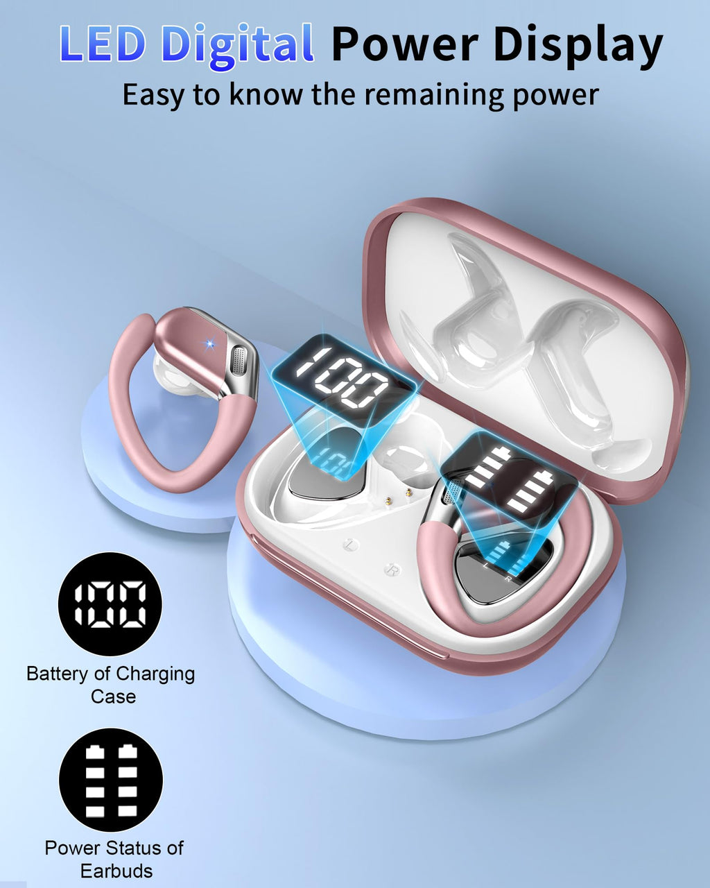 Wireless Earbuds Sports, 75Hrs Bluetooth 5.4 Headphones, Bass Hi-Fi Stereo