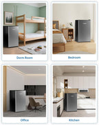 3.2 Cu Ft Mini Fridge with Freezer, Single Door Upright Freezer