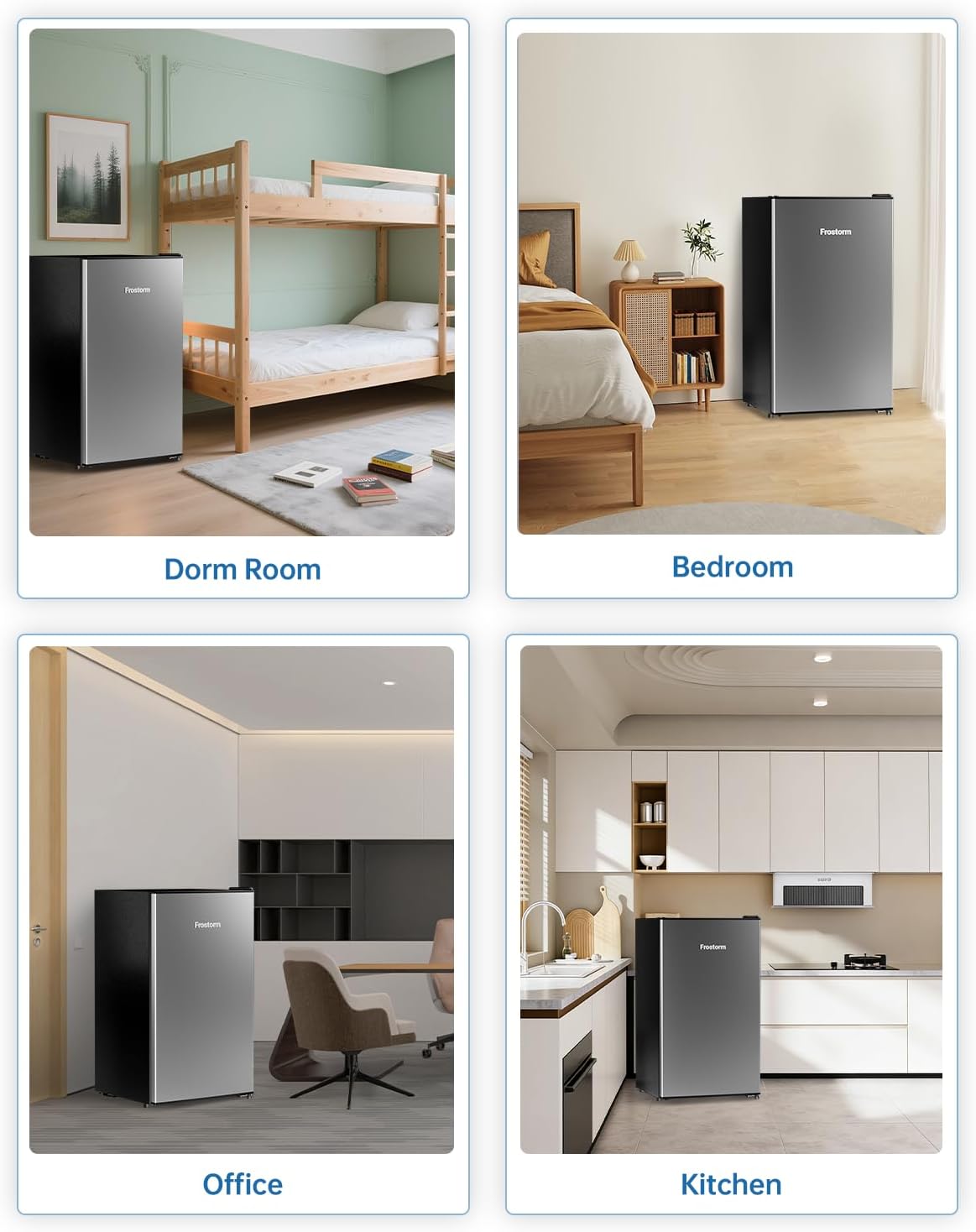 3.2 Cu Ft Mini Fridge with Freezer, Single Door Upright Freezer