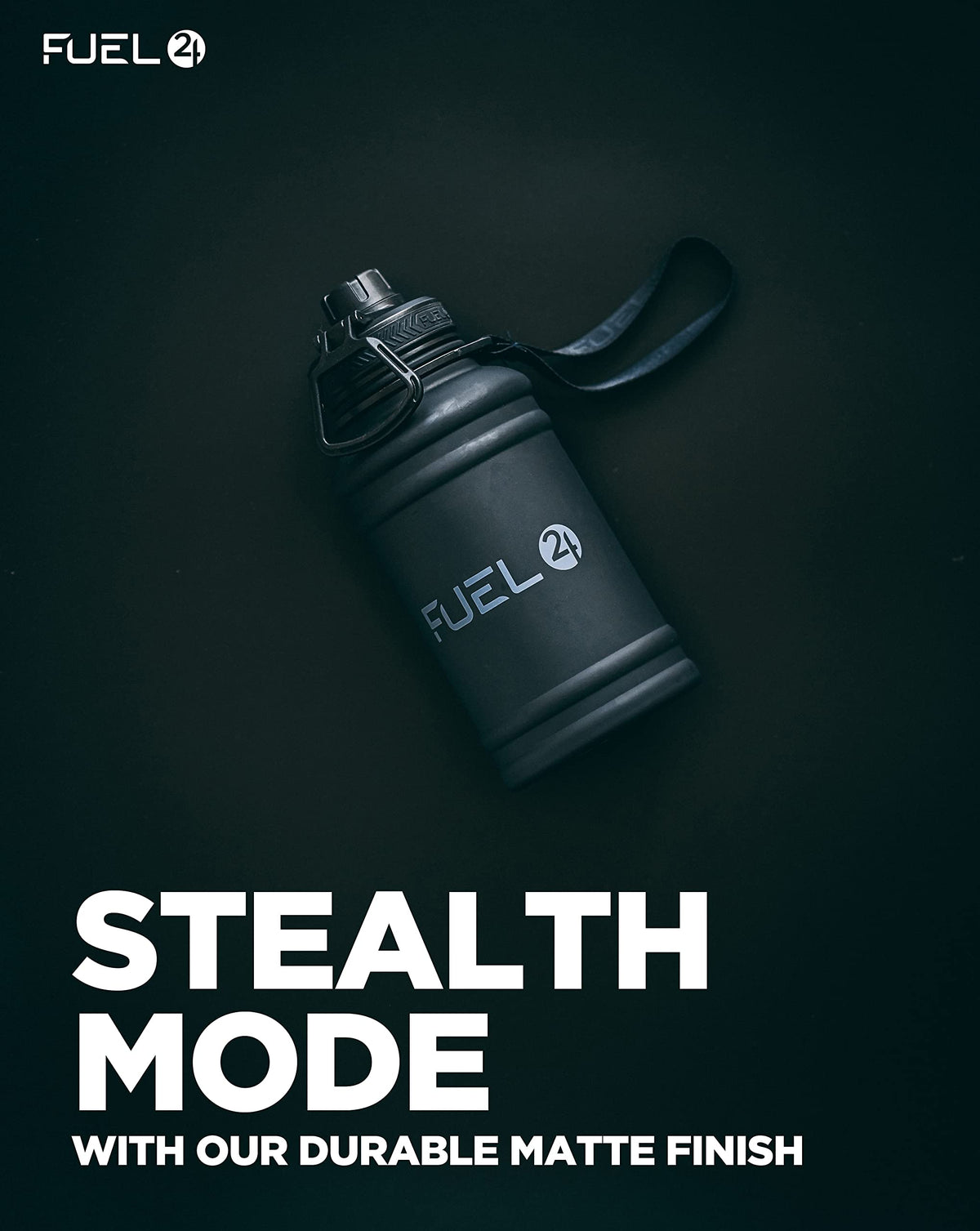 Fuel24 Stainless Steel Jug - 1.3 or 2.2 Litre Water Bottle - Extra Strong, BPA Free, Leak Proof - Large Gym Sports Bottle, 1.3L, 2.2L, Metal Bottle - Colour Options