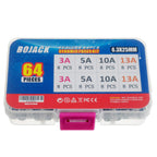 BOJACK 3 Values 42 pcs 3 5 13 A amp 240 V Volt Household Mains Plug Fuse 6.3x25 mm 0.25x1Inch BS1362 Ceramic Tube Cartridge Fuses Assortment Kit packag in a Clear Plastic Box