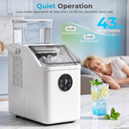 Electactic Countertop Ice Maker, 12 Square Ice Cubes in 13 Mins, 26Lbs/Day