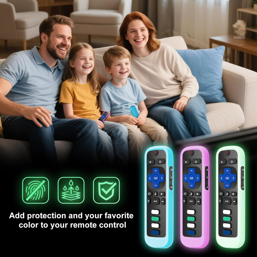 for Roku-Remote-Cover,Glow in The Dark Silicone Protective Case