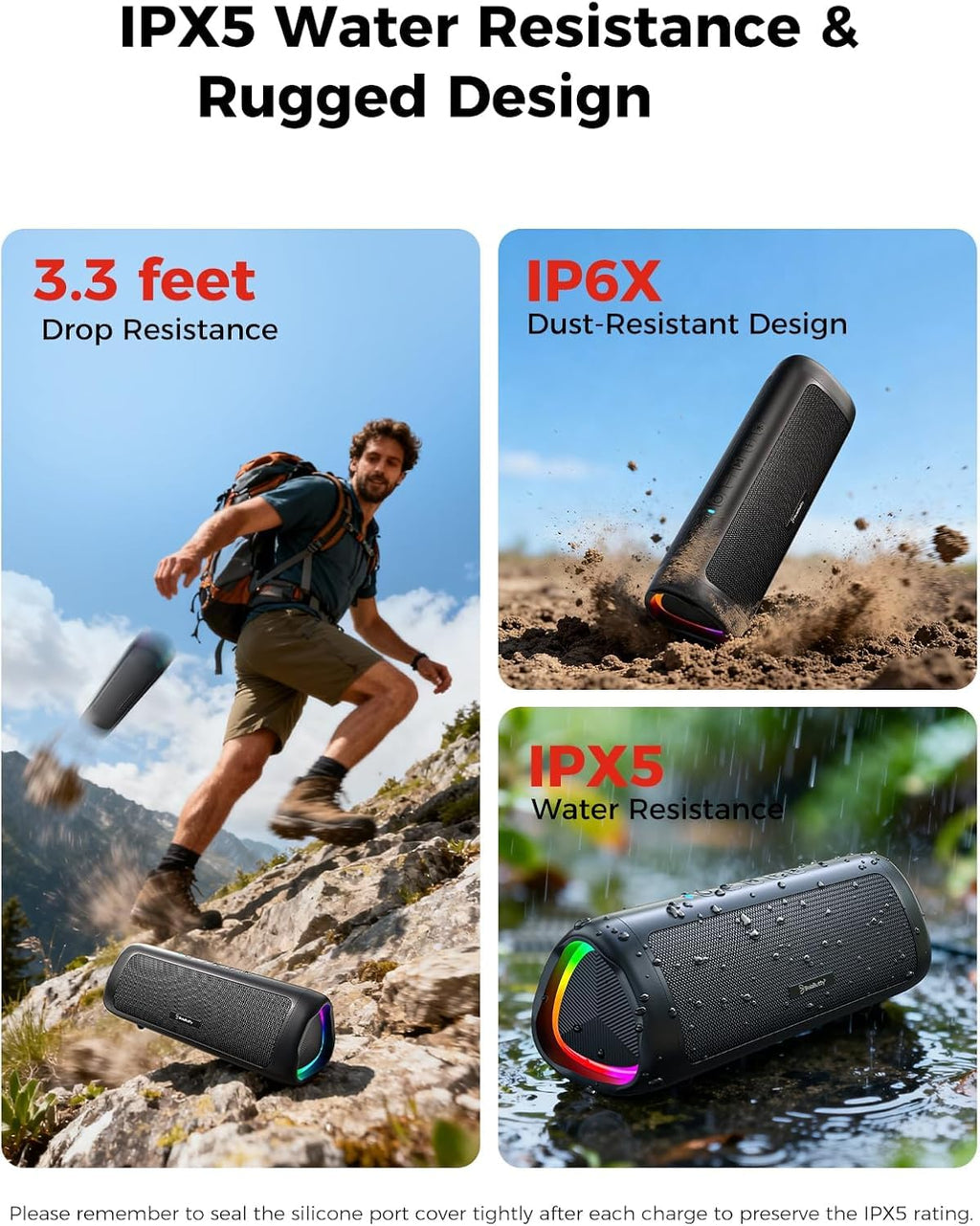 Bluetooth Speaker, 20W HD Sound, Portable Wireless, IPX5 Waterproof, Up to 24H Playtime, TWS Pairing, for Home/Party/Outdoor/Camping/Beach Essentials, Electronic Gadgets, Birthday Gift (Teal)