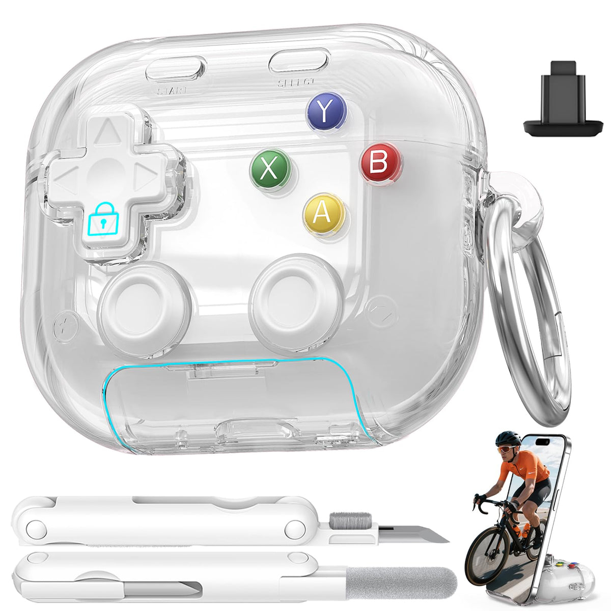 for AirPods Pro 3 Case Cover 2025 with Safety Lock-Clear White
