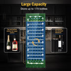 24" Dual Zone Wine and Beverage Refrigerator, Under Counter with Glass Door