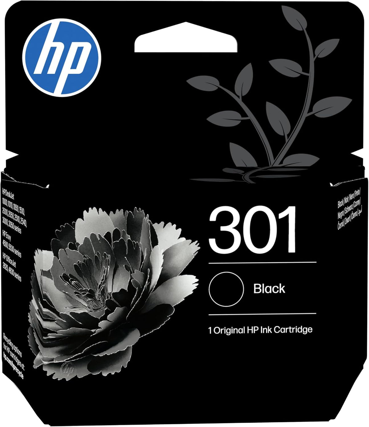 HP 301 Black Original Ink Cartridge (CH561EE) DeskJet 1000, 1500, 2000, 2500, 3000 series, OfficeJet 2600, 4600 series, ENVY 4500, 5500 series