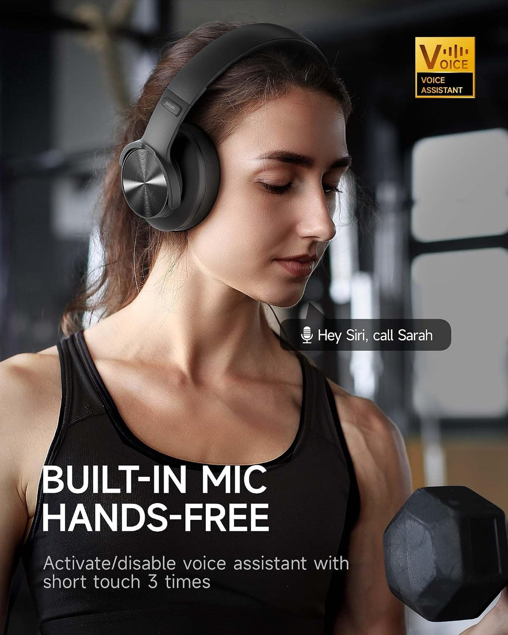 Picun B8 Wireless Bluetooth Headphones, 120H Playtime, 3EQ Modes, Black