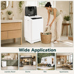 COSTWAY 8.8LBS Portable Washing Machine, Full-Automatic w/Drain Pump, White