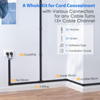 Yecaye TV Cord Hider, 42in Cord Cover Wall Mounted, W1.18in H0.6in, Beige