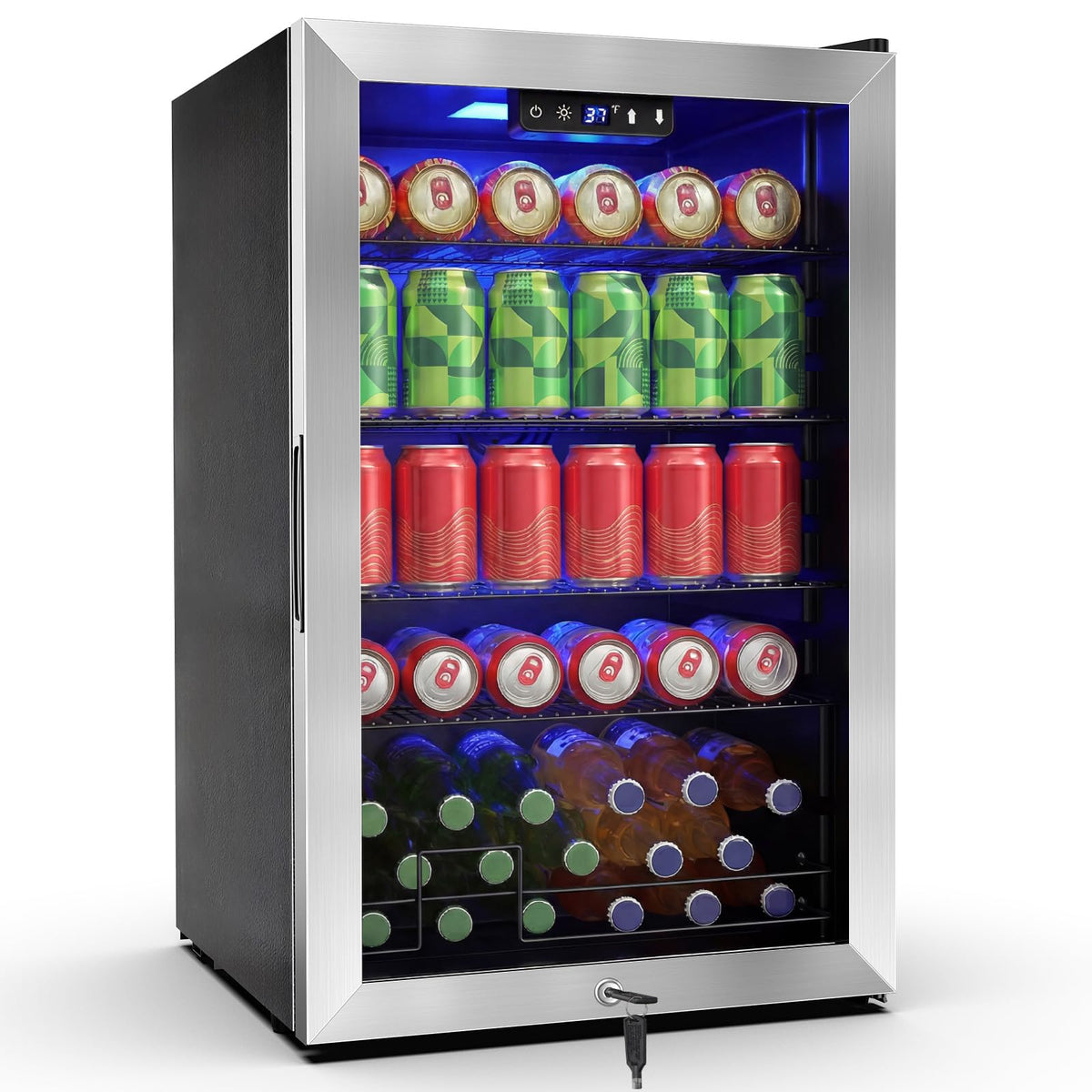 24" Dual Zone Wine and Beverage Refrigerator, Under Counter with Glass Door