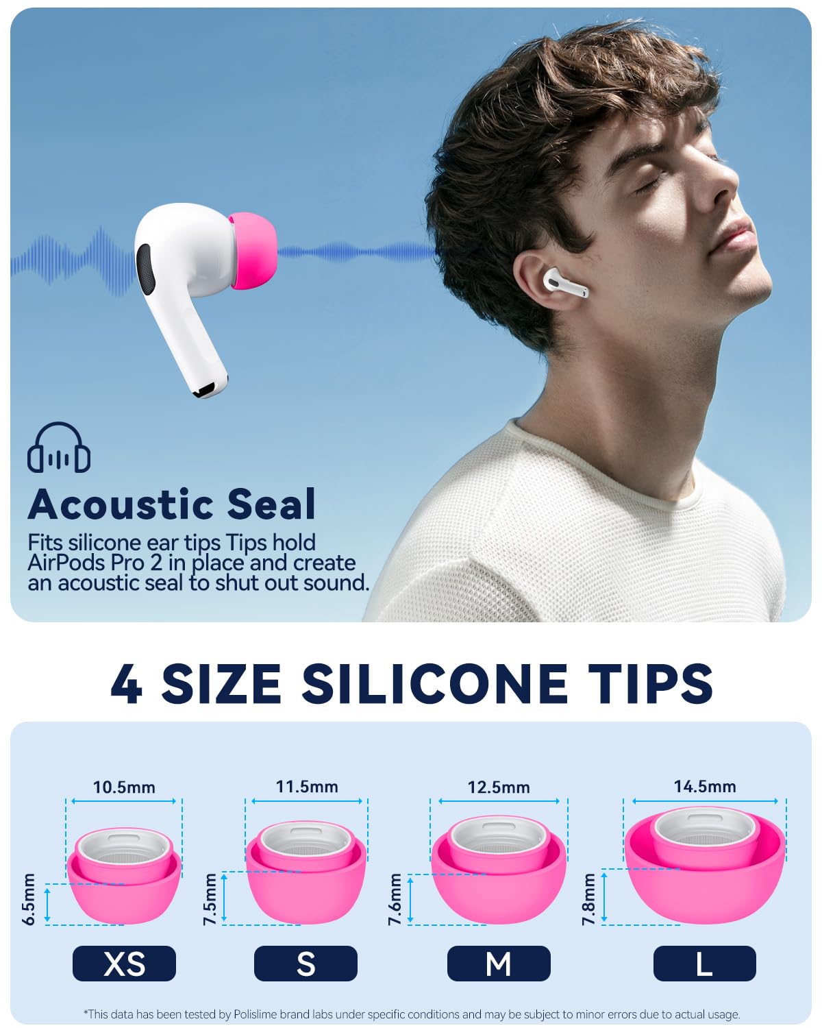 5 Pairs Replacement Ear Tips for AirPods Pro 3 (White)