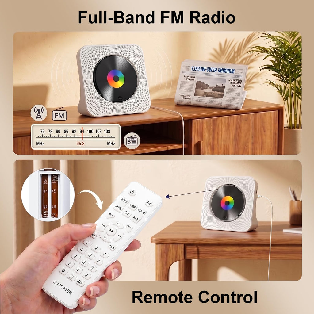 Gueray CD Player Portable Bluetooth Desktop CD Players for Home