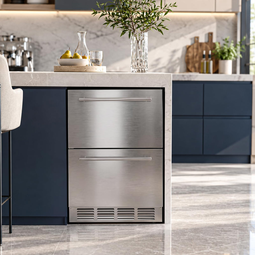Antarctic Star 18L Mini Fridge Cooler 24Can, Beverage Refrigerator with Quiet Compressor, LED Light,Freestanding Small Fridge with Electronic Temperature Control for Home and Bar(40-61 ℉)