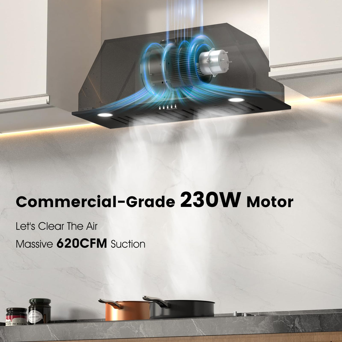 Range Hood Insert 30 inch, 620CFM Built-in Kitchen Hood