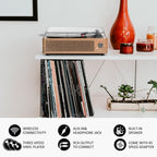 Seasonlife® Retro Vinyl Record Player with Stereo Speakers,Walnut Brown