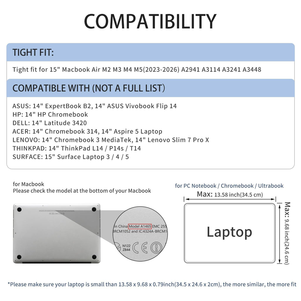 RAINYEAR Laptop Sleeve for 13" Macbook Neo A3404(2026) 11" MacBook Notebook