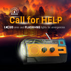 FosPower NOAA Emergency Weather Radio A1 7400mWh Solar Hand Crank (Orange)