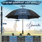 NINEMAX Large Golf Umbrella Windproof Strong 54/62/68 Inch,Extra Big Golf Umbrellas Automatic Open Double Canopy for Gents Women