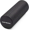 KAYMAN Sports Foam Roller, Deep Tissue Muscle Recovery, 44.5 x 15cm, Black