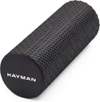 KAYMAN Sports Foam Roller, Deep Tissue Muscle Recovery, 44.5 x 15cm, Black