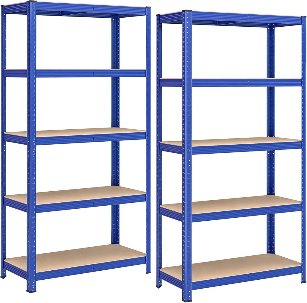SONGMICS 5-Tier Heavy-Duty Shelving Units, Set of 2, Boltless Assembly