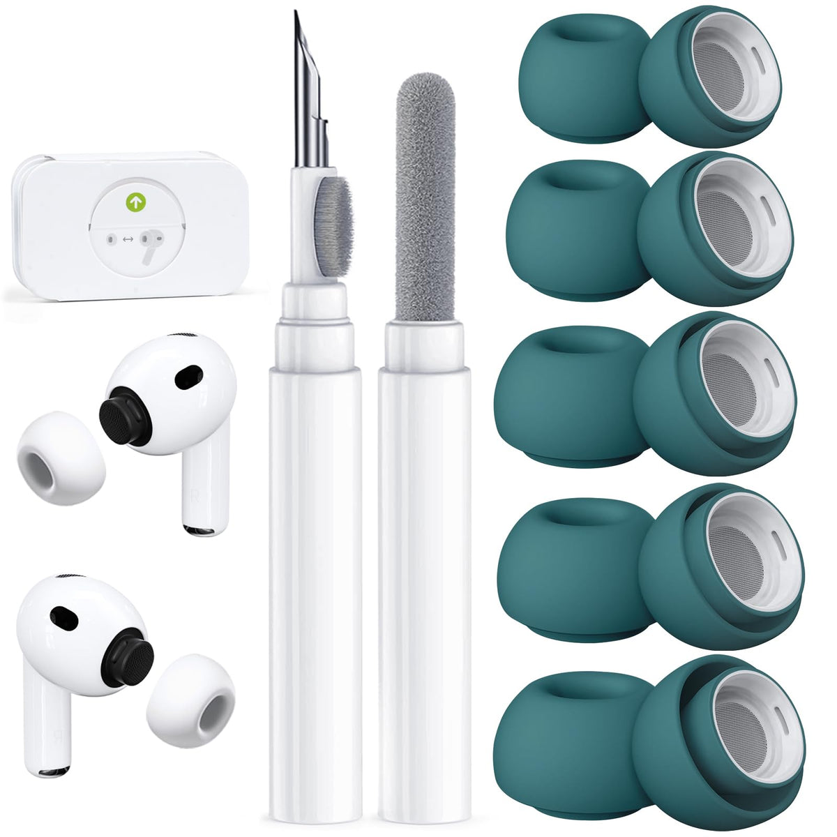 5 Pairs Replacement Ear Tips for AirPods Pro 3 (White)