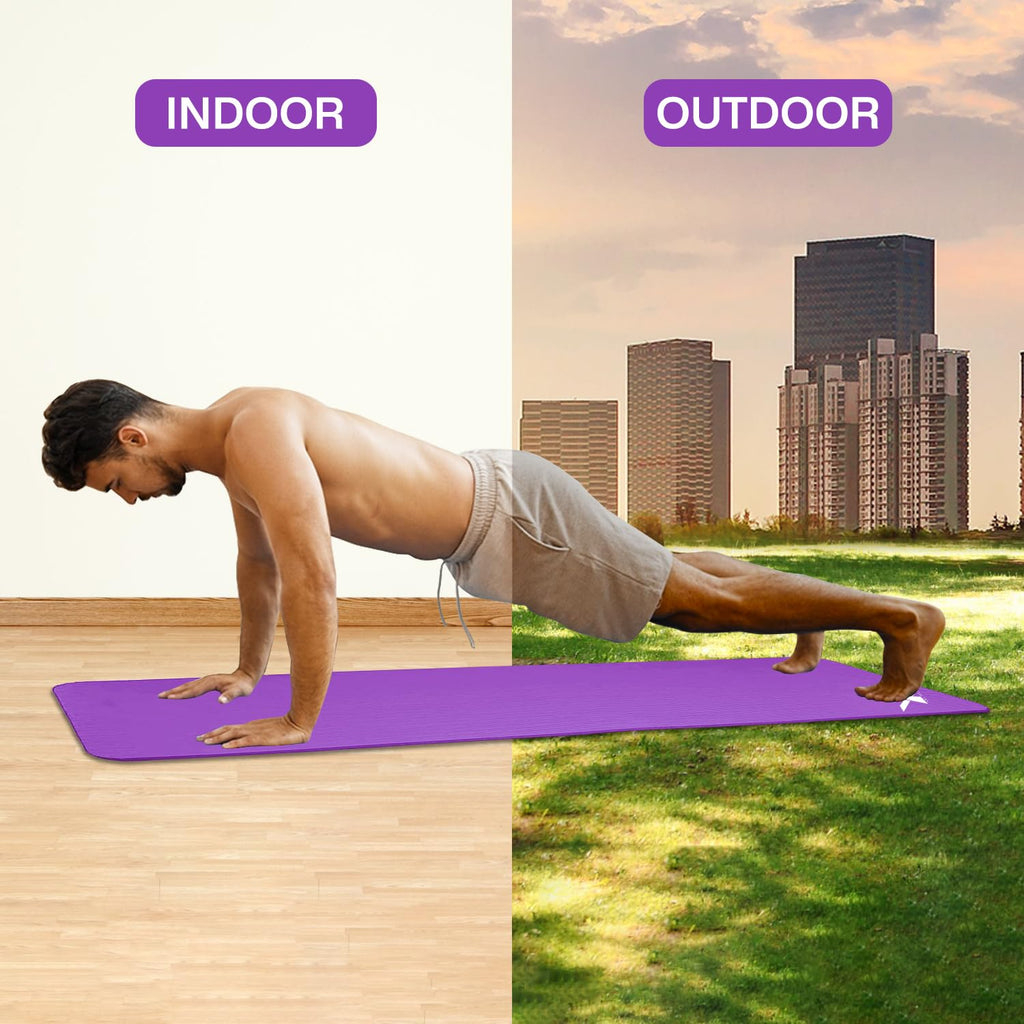 XN8 Sports Yoga Mat 10mm & 15mm Thick NBR Exercise Mat with Carry Strap