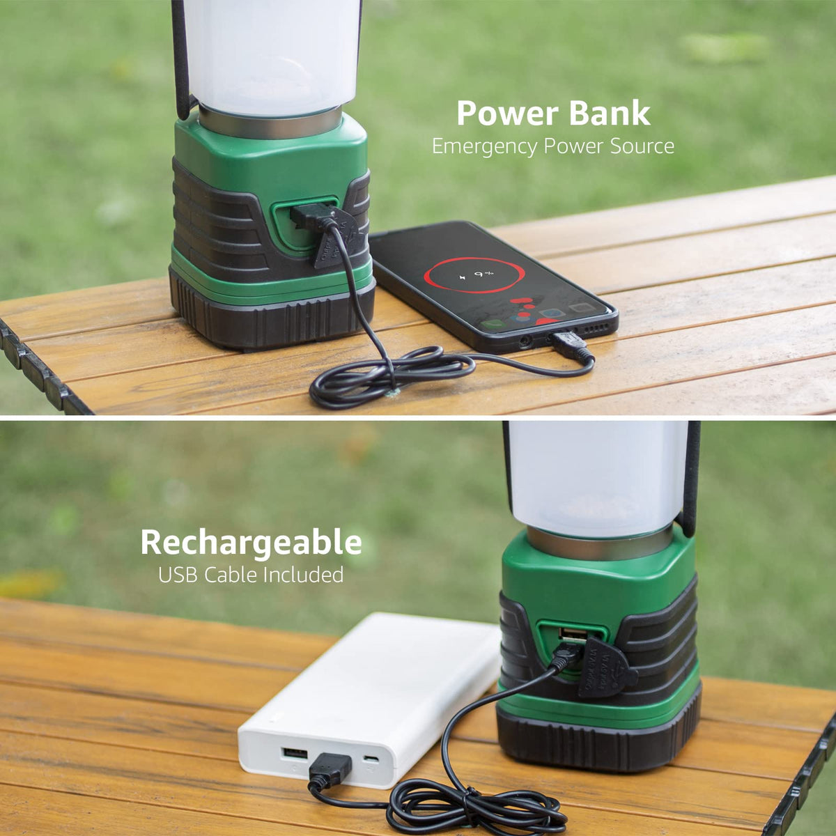LE Camping Light Rechargeable, 1000lm Camping Lantern, Warm & Cool Light