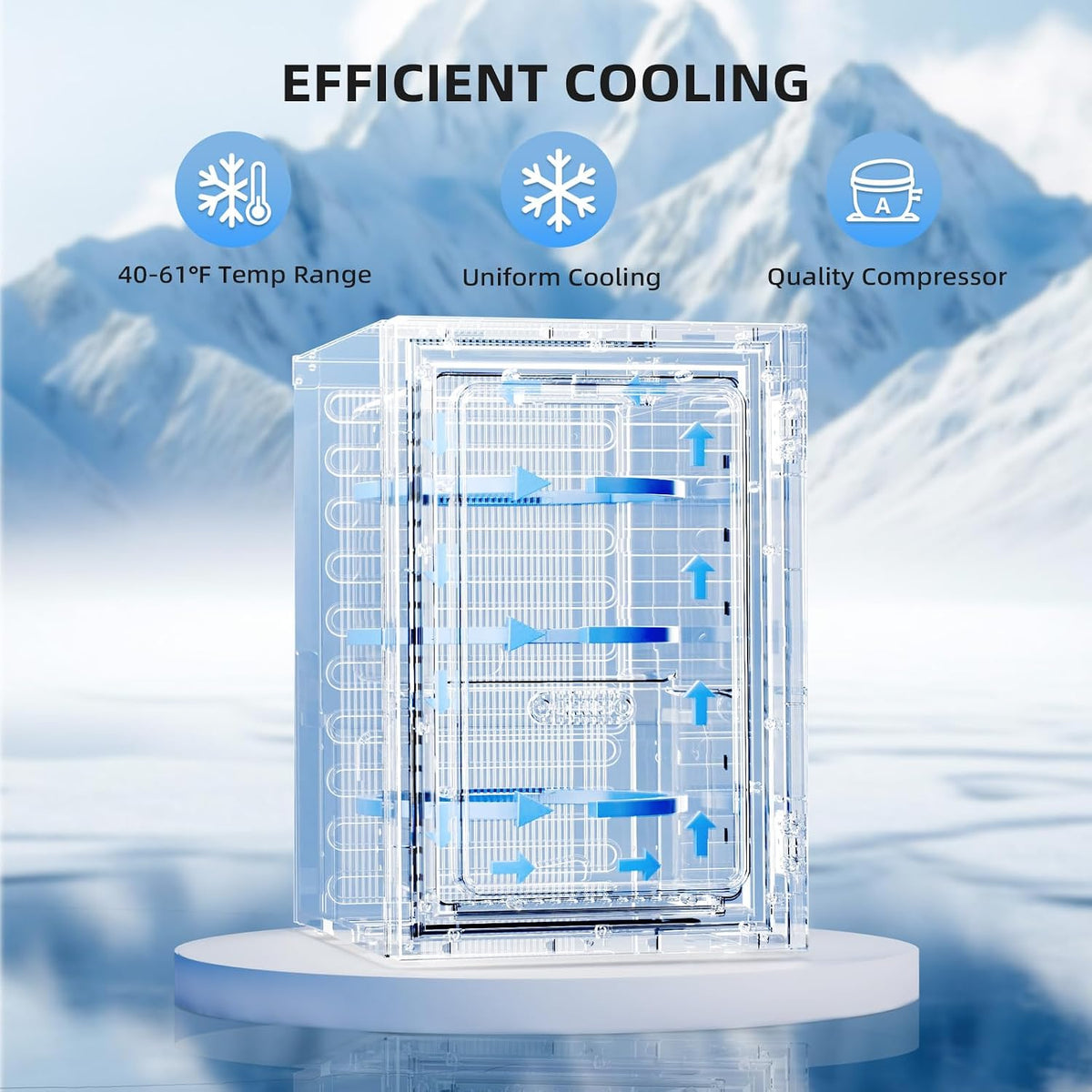 Antarctic Star Beverage Refrigerator Cooler 68 Can, Mini Fridge with Glass Door for Beer Drinks Wine,Freestanding Small Fridge with Electronic Temperature Control for Home and Bar,1.7 cu.ft