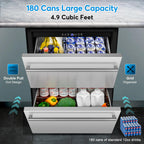 24" Dual Zone Wine and Beverage Refrigerator, Under Counter with Glass Door