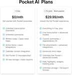 Pocket AI Voice Recorder, Auto Transcription, AI Note Taker, Space Grey