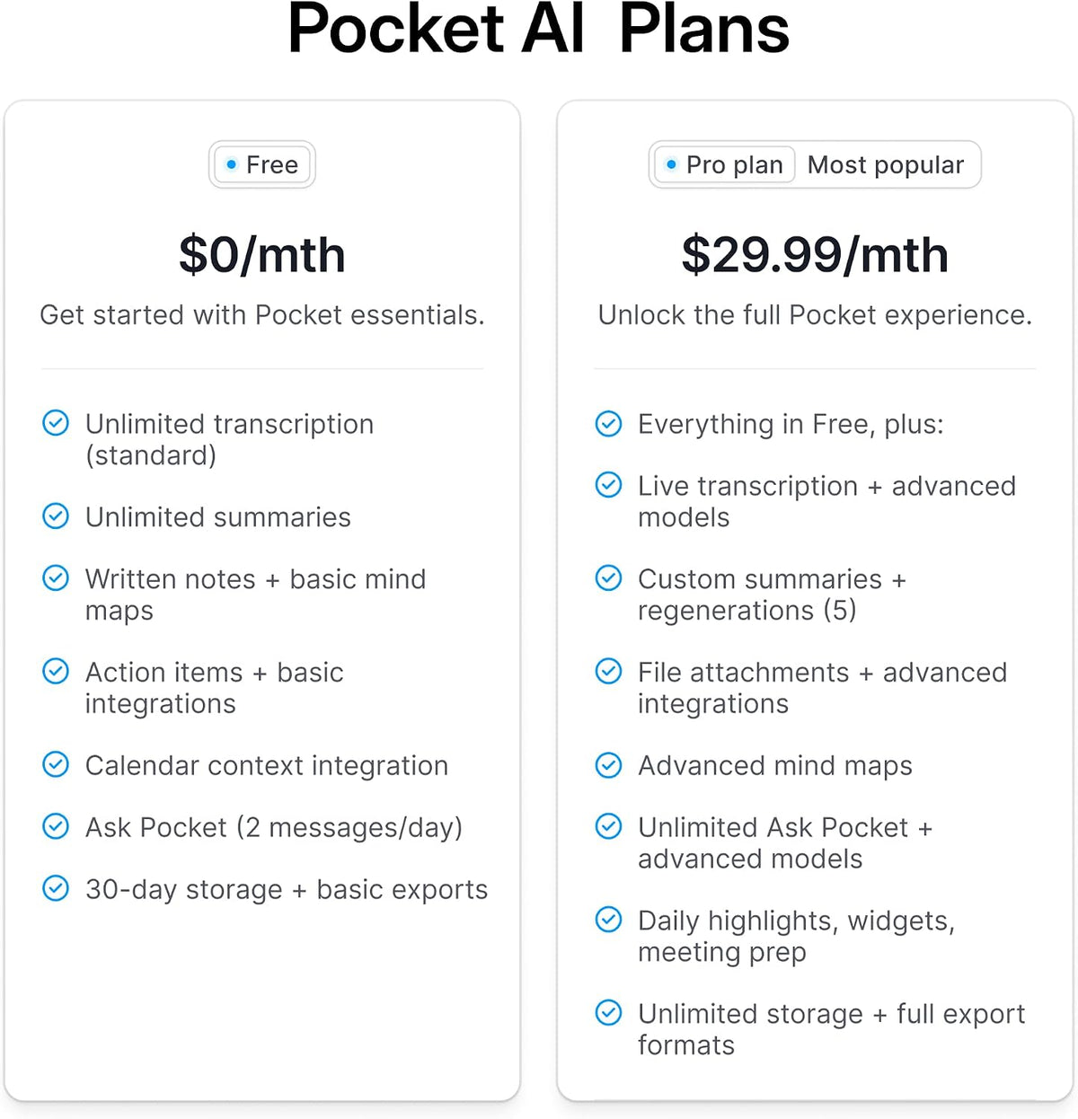 Pocket AI Voice Recorder, Auto Transcription, AI Note Taker, Space Grey