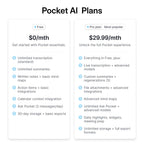 Pocket AI Voice Recorder, Auto Transcription, AI Note Taker, Space Grey