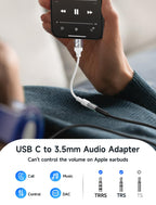 JSAUX 2-Pack USB C to 3.5mm AUX Audio Adapter for iPhone 17, Galaxy S25