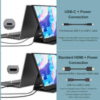 InnoView Portable Monitor, 15.6 Inch FHD 1080P HDMI USB C Second External Monitor for Laptop, Desktop, MacBook, Phones, Tablet, PS5/4, Xbox, Switch, Built-in Speaker with Protective Case