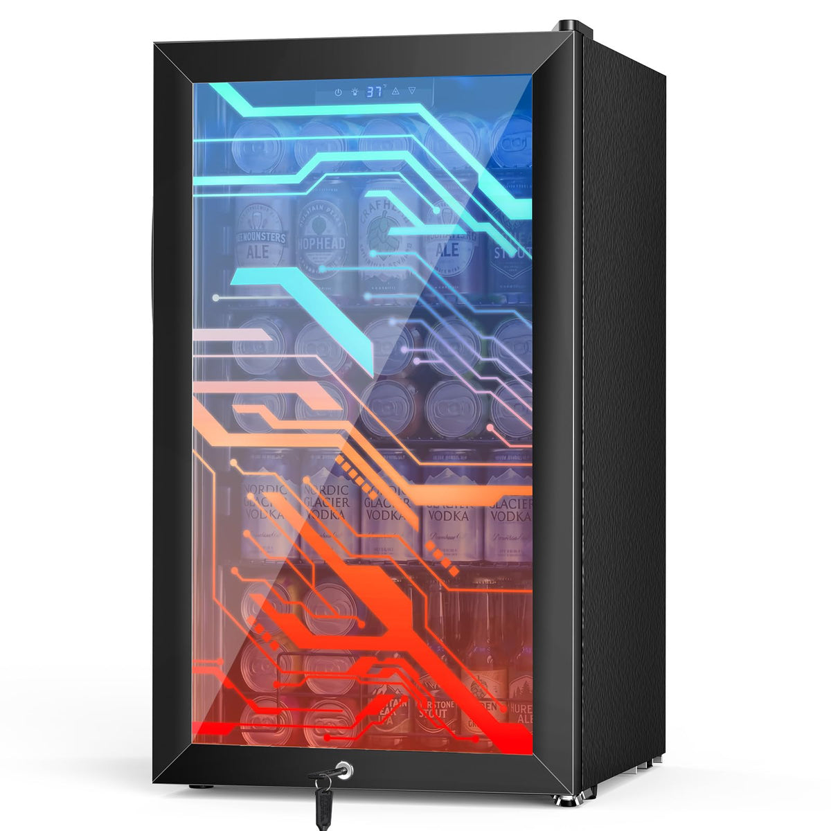 Commercial Cake Display Refrigerator, 78L Countertop Glass Cooler with LED Light, 32-53.6°F Digital Thermostat, Frost-Free Pastry Showcase for 11" Cake, Tempered Glass & Rear Door for Bakery/Cafe/Home