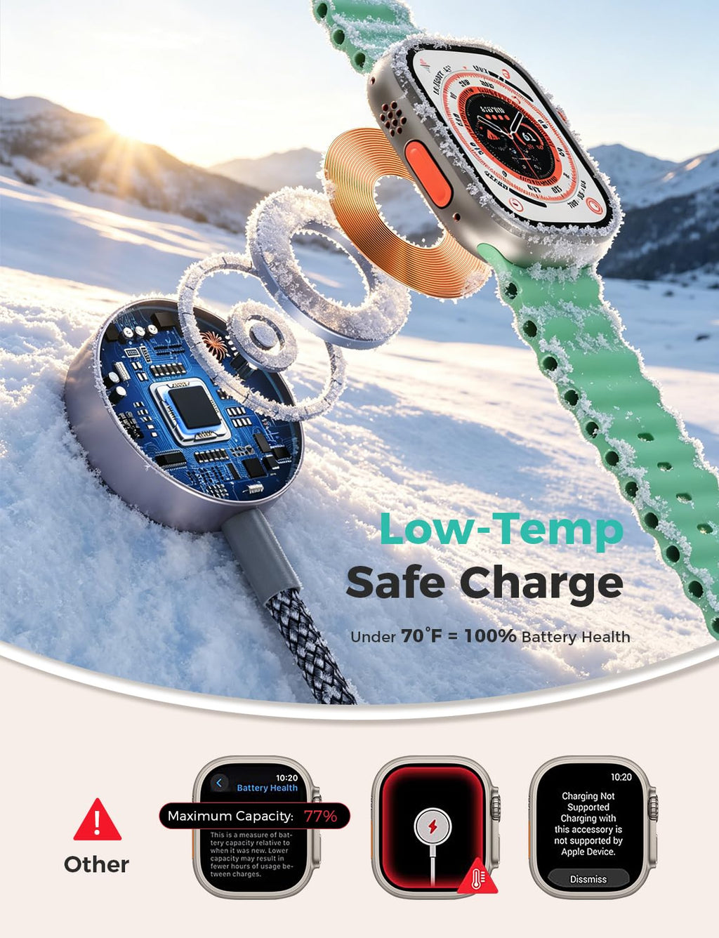 Travel Essentials,3 in 2 USB C Cable for Apple Watch Charger,iPhone Charger,Multi Charging Cable,Cruise Vacation Camping Essentials,Portable for iWatch Series 12-2/Ultra/SE & iPhone 18 17-12,Car,Pink