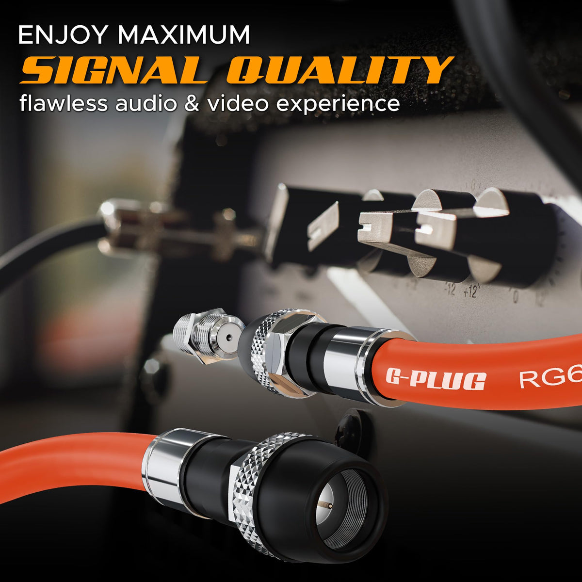 G-PLUG 40FT RG6 Coaxial Cable Extender - Coax Cable Cord, Triple Shielded