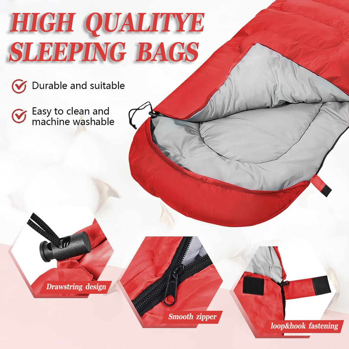 Sleeping Bag for Camping,Sleeping Bags for Adults Backpacking Waterproof,3 Seasons Adult Blanket,Small Packed Ultralight Carry Bag, Soft,Thick and Warm,for Outdoor Camping,Travel,Hiking