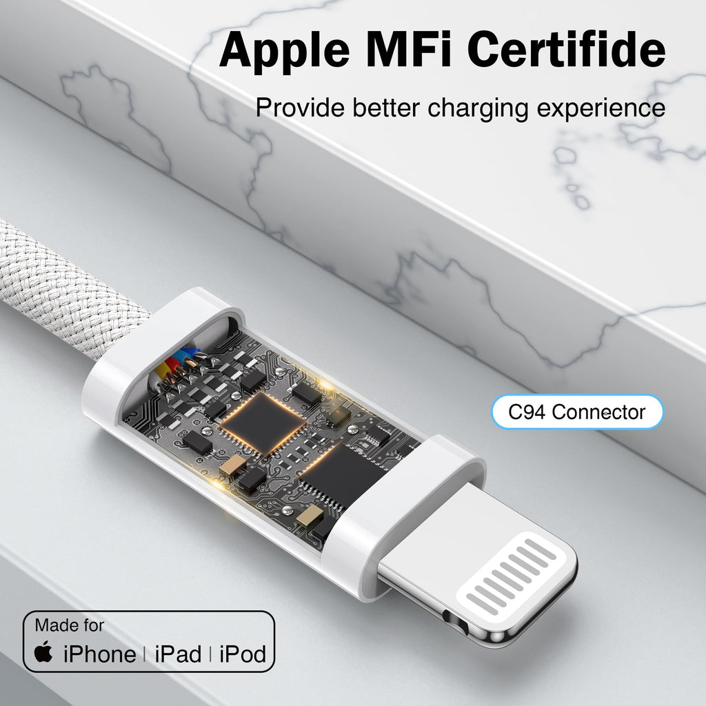 NIBIKIA iPhone Charger Cable 2Pack 1M [Apple MFi] USB to Lightning Cable