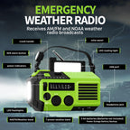 FosPower NOAA Emergency Weather Radio A1 7400mWh Solar Hand Crank (Orange)