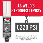 J-B Weld™ Syringe Original Cold-Weld™ Two-Part Epoxy System, Ultra-Fast Setting Time, High Strength, Suitable for All Metals and Other Materials, Dark Grey 25ml