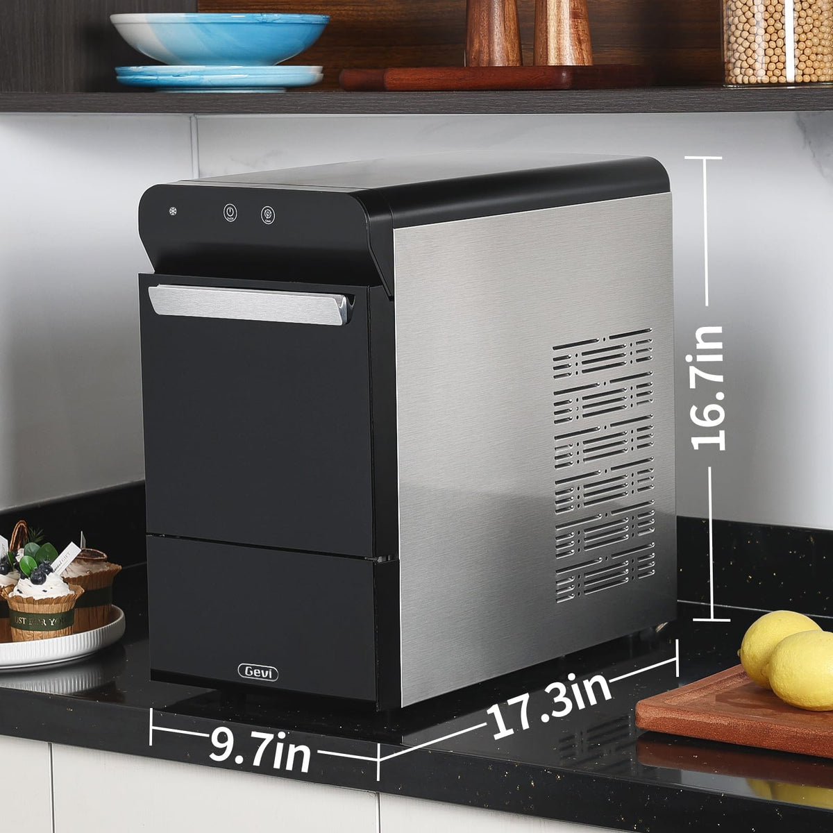 Gevi V2.0 Nugget Ice Maker Countertop,38lbs/Day,Black