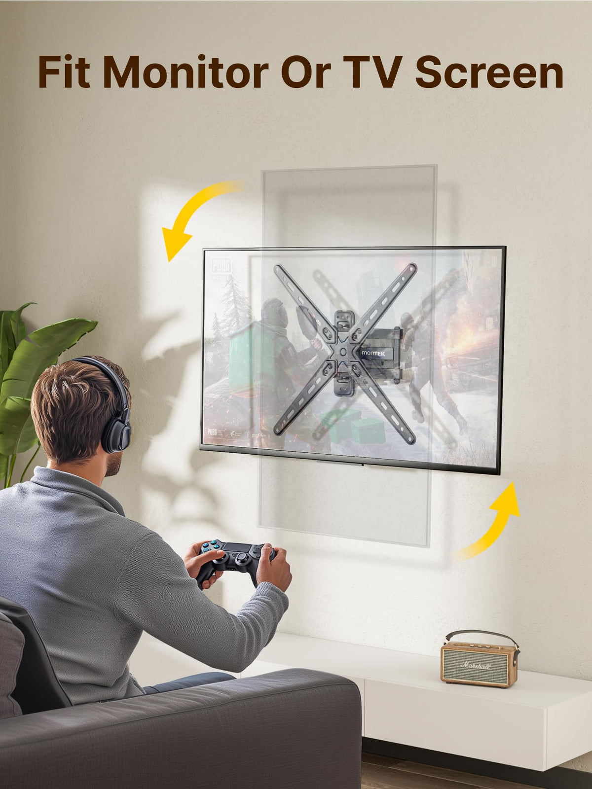 monTEK Full Motion Small TV Wall Mount for 13-43 Inch TVs up to 44 lb